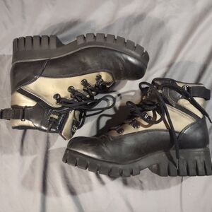 Black and Cream Women's Hiking Boots Sporto Winter Shoes 7.5
